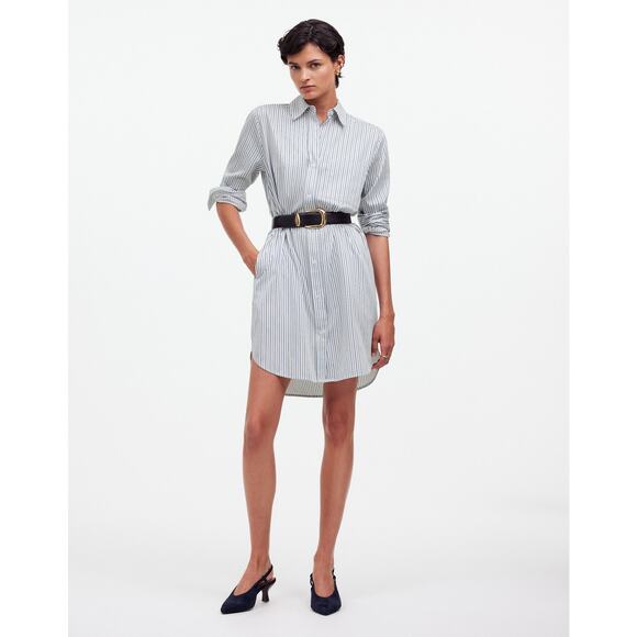 NWT Madewell Y-Neck Relaxed Shirtdress in True Midnight size Small - Picture 1 of 8
